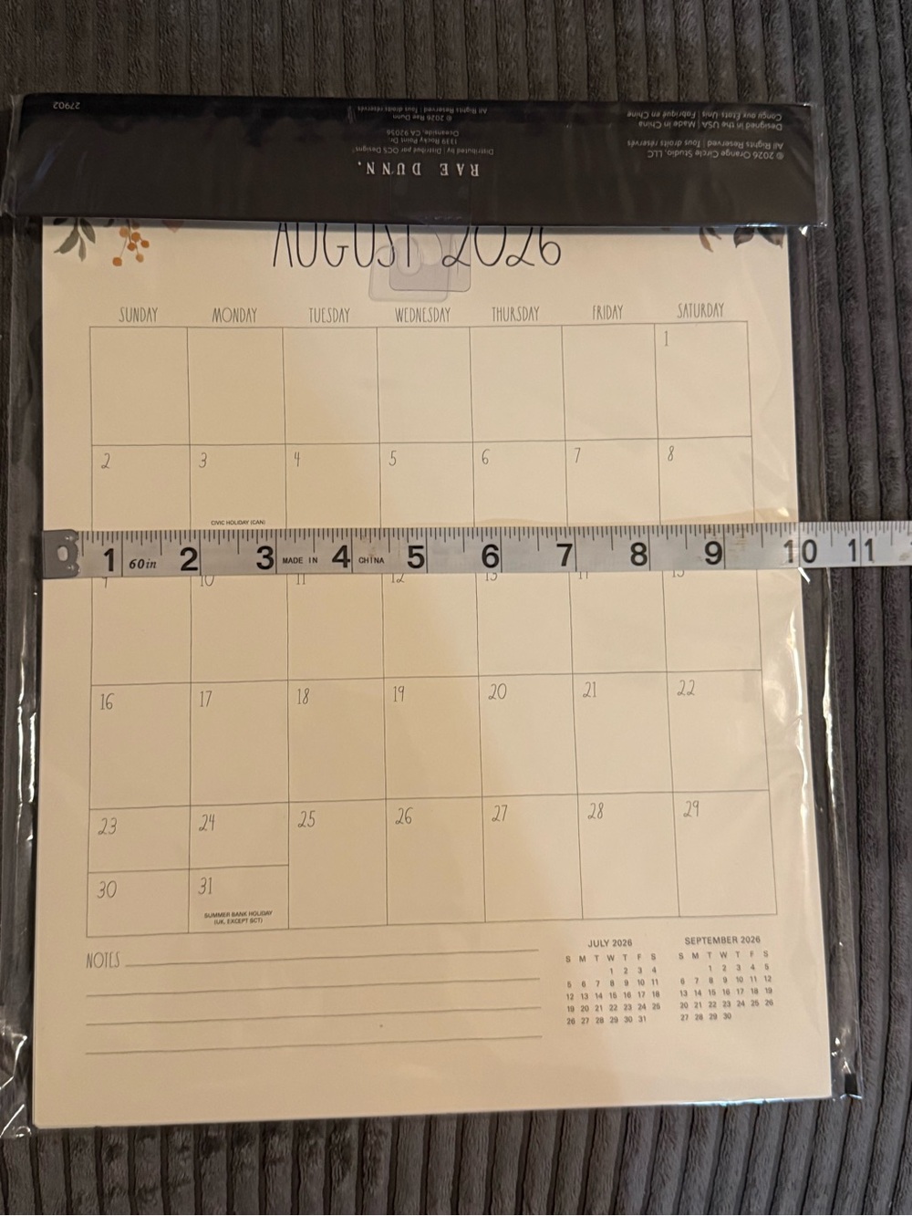Rae Dunn Floral Accent Aug 2026 - Dec 2027 Wall Calendar - Pink and Green - Picture 8 of 8